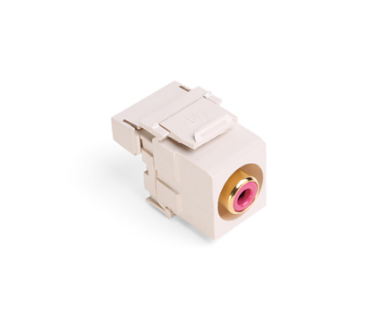 Leviton 40735-RRT RCA 110-Termination QUICKPORT™ Connector, Red Barrel, Light Almond Housing