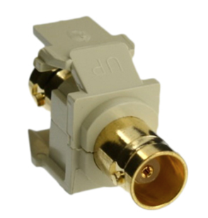 Leviton 40832-BI Bnc Feedthrough Quickport, Connector, Gold-plated, 50 Ohm, Ivory Housing