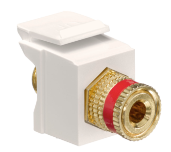 Leviton 40833-BTR Binding Post Quickport, Coupler, Red Stripe, Light Almond Housing