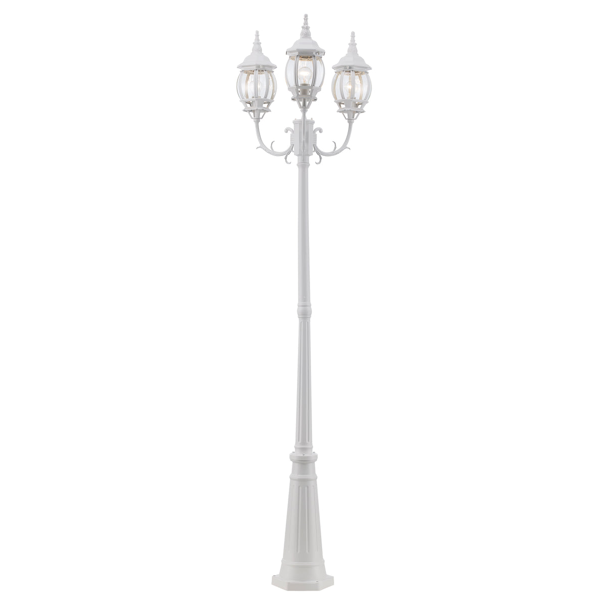 Trans Globe Lighting 4090 WH Parkway 3 light white outdoor pole light