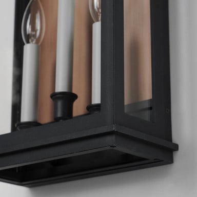 Maxim Lighting 40916CLACPBO Savannah VX 3 Light Outdoor Wall Lantern in Antique Copper/Black Oxide - Detail Close-Up