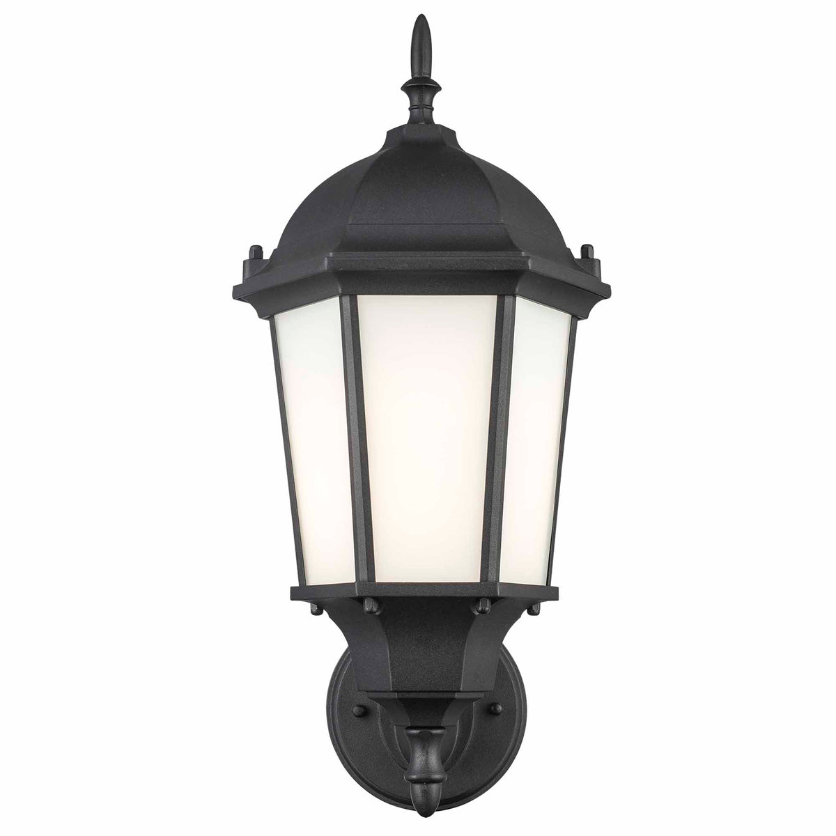 Trans Globe Lighting 4095 BK-FR San Rafael outdoor wall lantern in black with frosted glass