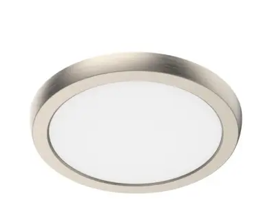 Nuvo 62-1913 7-in Round Blink Performer Fixture, Wattage 10W, Lumens 980 lm, Voltage 120V, Multi-Color Temperature, Nickel
