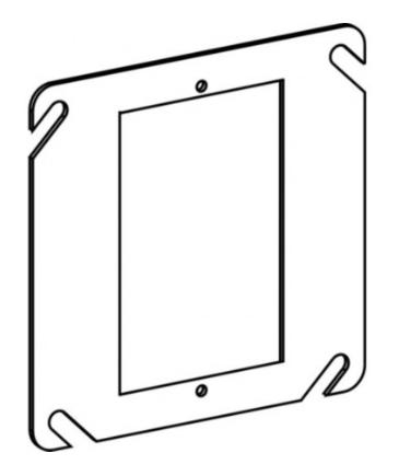 Orbit 41000 Flat Switch Box Ring, 4 in L, 4 in W, Square, Sheet Steel, Gray, Galvanized