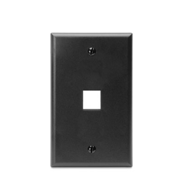 Leviton 41080-1EP Single-Gang QUICKPORT™ Wallplate, 1-Port, Black