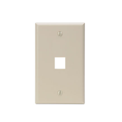 Leviton 41080-1IP Single-Gang QUICKPORT™ Wallplate, 1-Port, lvory