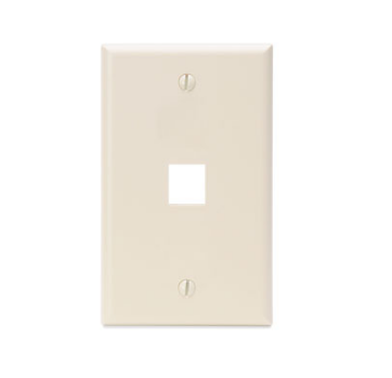 Leviton 41080-1TP Single-Gang QUICKPORT™ Wallplate, 1-Port, Light Almond