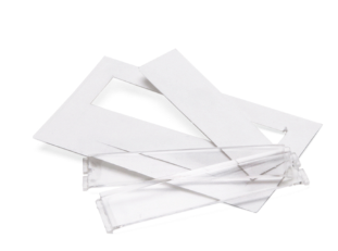 Leviton 41080-IDW Port Identification Windows For Use w/ Quickport, Wallplates And Housings Includes 2 Plastic Covers And Two Blank White Labels, White Finish
