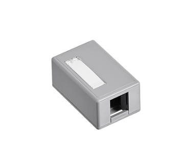Leviton 41089-1GP Surface-Mount QUICKPORT™ Box, Plenum Rated, 1-Port, Gray