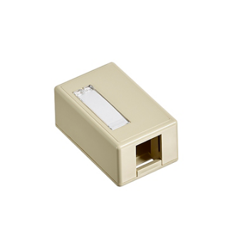 Leviton 41089-1IP Surface-Mount QUICKPORT™ Box, Plenum Rated, 1-Port, lvory
