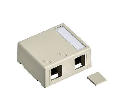 Leviton 41089-2TP Surface-Mount QUICKPORT™ Box, Plenum-Rated, 2-Port, Light Almond