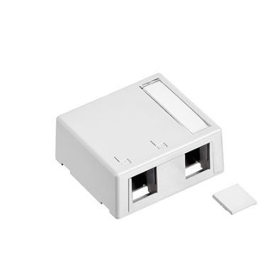 Leviton 41089-2WP Surface-Mount QUICKPORT™ Box, Plenum-Rated, 2-Port, White