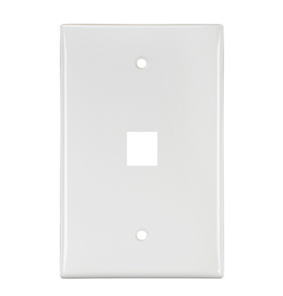 Leviton 41091-1WN Midsize Single-Gang QUICKPORT™ Wallplate, 1-Port, White