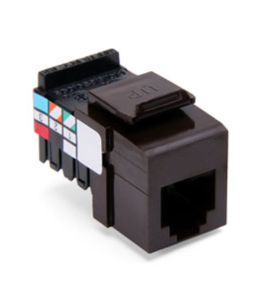 Leviton 41106-RB6 Voice Grade Quickport, Jack, 6P6C, Brown Finish