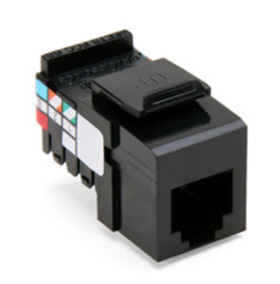Leviton 41106-RE6 Voice Grade Quickport, Jack, 6P6C, Black Finish