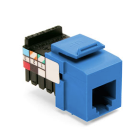 Leviton 41106-RL6 Voice Grade Quickport, Jack, 6P6C, Blue Finish
