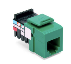 Leviton 41106-RV6 Voice Grade Quickport, Jack, 6P6C, Green Finish