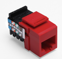 Leviton 41108-RC8 Voice Grade Quickport, Jack, 8p8c, Crimson Finish
