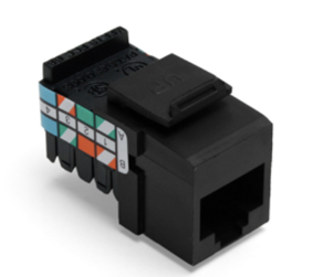 Leviton 41108-RE3 Cat 3 Quickport, Jack, Black Finish