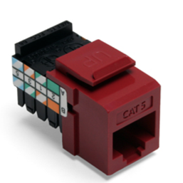 Leviton 41108-RR5 Cat 5 Quickport, Connector, Red Finish