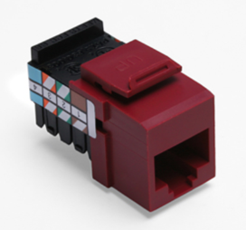 Leviton 41108-RR8 Voice Grade Quickport, Jack, 8p8c, Red Finish