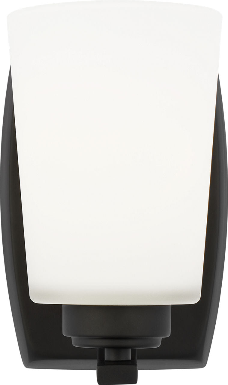 Generation Lighting Franport 1 light midnight black bath vanity wall light