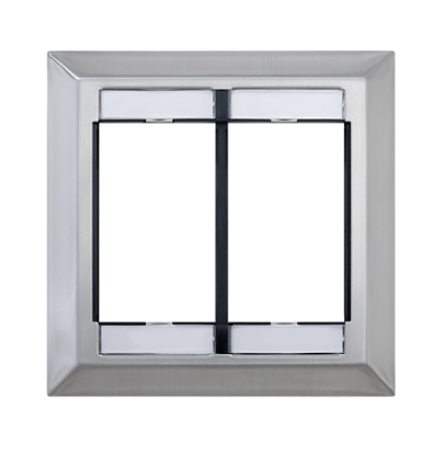 Leviton 41290-DMS Dual Gang MOS Wallplate with ID Windows, Stainless Steel