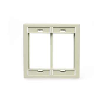 Leviton 41290-DMT Dual-Gang MOS Wallplate, Light Almond