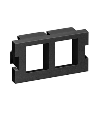 Leviton 41291-2QE 2-Port MOS QUICKPORT™ Adapter, 1 Unit High, Black