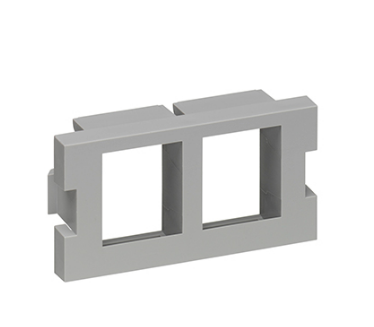 Leviton 41291-2QG 2-Port MOS QUICKPORT™ Adapter, 1 Unit High, Gray