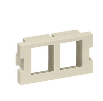 Leviton 41291-2QI 2-Port MOS QUICKPORT™ Adapter, 1 Unit High, lvory