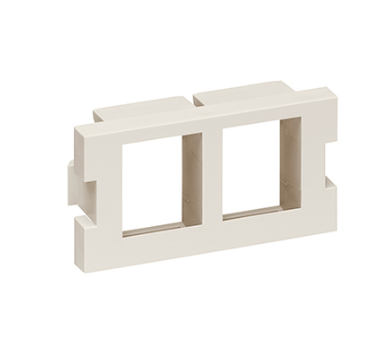 Leviton 41291-2QT 2-Port MOS QUICKPORT™ Adapter, 1 Unit High, Light Almond