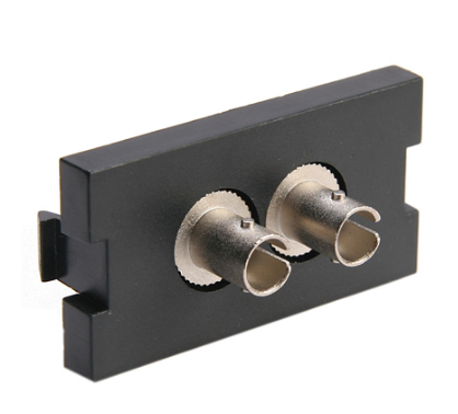 Leviton 41291-ZTE Duplex ST Fiber Adapter MOS Module, Zirconia Ceramic Sleeve, 1 Unit High, Black