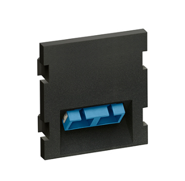 Leviton 41292-2CE Duplex SC Angled Fiber Adapter MOS Module, Zirconia Ceramic Sleeve, 2 Units High, Black