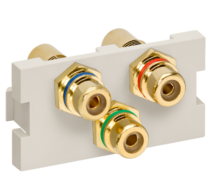 Leviton 41292-3DT RCA Component Feedthrough MOS Connector, Light Almond