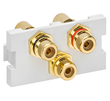Leviton 41292-3RW RCA Component Feedthrough MOS Connector, White