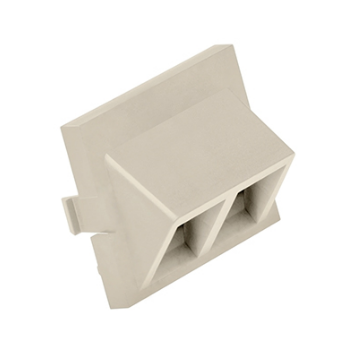 Leviton 41294-2QI 2-Port Angled MOS QUICKPORT™ Adapter, 1.5 Units High, lvory