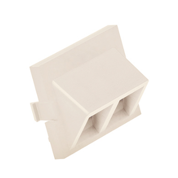 Leviton 41294-2QT 2-Port Angled MOS QUICKPORT™ Adapter, 1.5 Units High, Light Almond