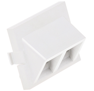Leviton 41294-2QW 2-port Angled MOS Quickport, Adapter, 1.5 Units High, White