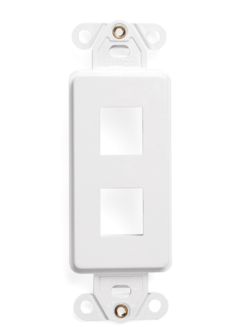 Leviton 41642-AW Antimicrobial Treated Quickport, Decora Multimedia Insert, 2 Ports, White Finish