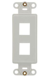 Leviton 41642-W Quickport, Decora Insert, 2-Port, White Finish