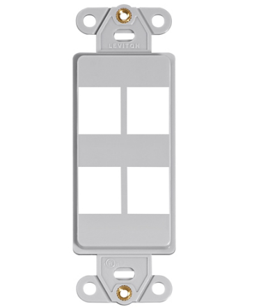 Leviton 41644-GY QUICKPORT™ Decora Insert, 4-Port, Gray