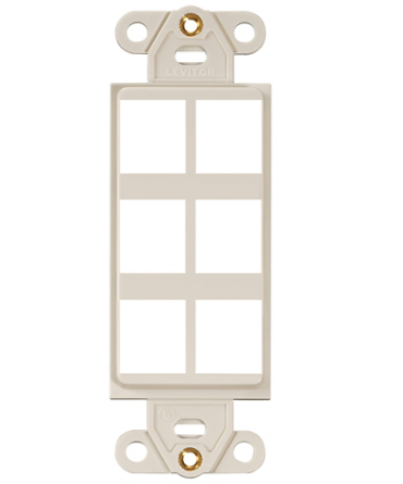 Leviton 41646-T QUICKPORT™ Decora Insert, 6-Port, Light Almond