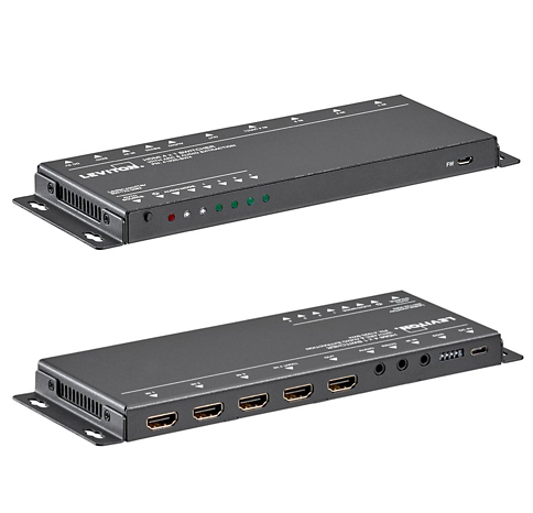 Leviton 41920-SW4 HDMI 4x1 Switcher 4k/60, Edid, Arc, Audio Extraction, HDCP 2.2, Ir, Rs-232