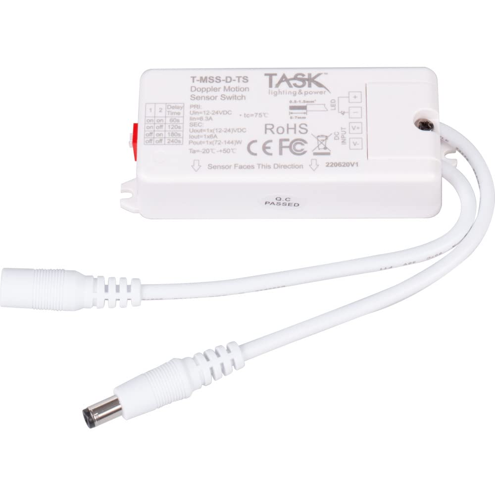 Task Lighting T-MSS-D-TS Doppler Motion Sensor Switch, 12V/72 watt or 24V/144 watt