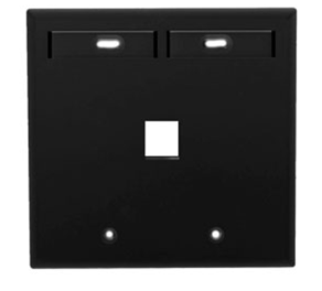 Leviton 42080-1EP Dual-Gang Quickport, Wallplate w/ ID Windows, 1-Port, Black Finish