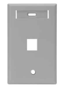 Leviton 42080-1GS Single-Gang Quickport, Wallplate w/ Id Window, 1-Port, Gray