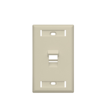 Leviton 42081-1IS Angled Single-Gang QUICKPORT™ Wallplate with ID Windows, 1-Port, Ivory