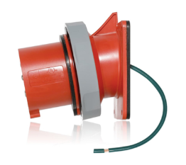 Leviton 420B7WLEV 20A, 480V 3-Phase, 3P, 4W, LEV Series Pin & Sleeve Inlet, Watertight, RED