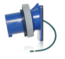 Leviton 420B9WLEV 20A, 250V 3-Phase, 3P, 4W, LEV Series Pin & Sleeve Inlet, Watertight, Blue Finish